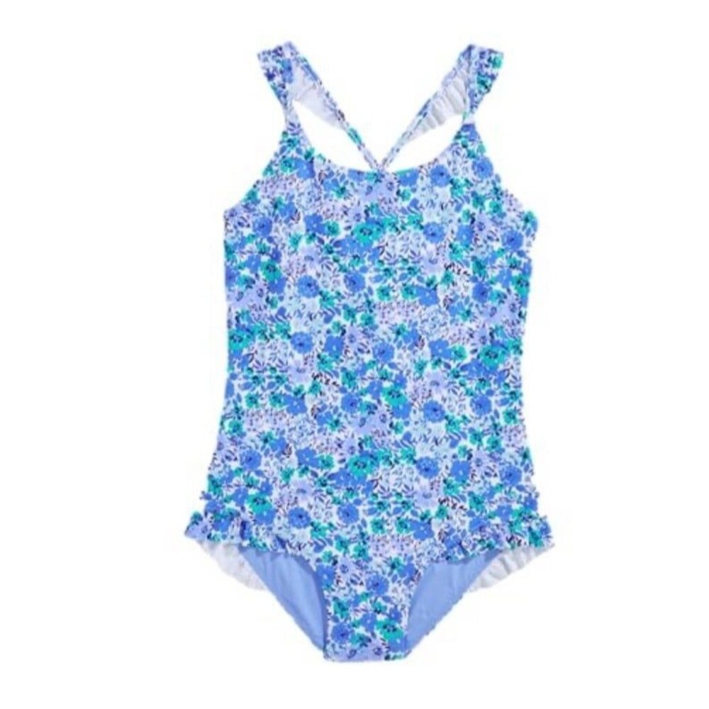 Vineyard Vines Girls Ruffle One Piece Helen Floral Size 6 New With Tag